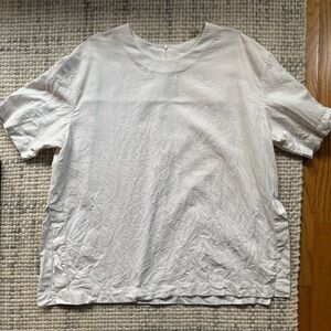 Roucha White Linen Cotton Boxy Top B
